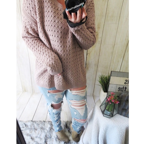 NWT Taupe mauve slouchy knit sweater π - Picture 5 of 8